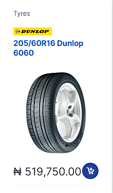205/60R DUNLOP 6060 DUNLOP TYRES